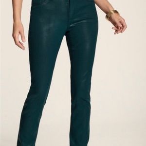 NWT Chico’s Platinum Coated 30.5” Reg Jean FA Goddess Green Slim Leg